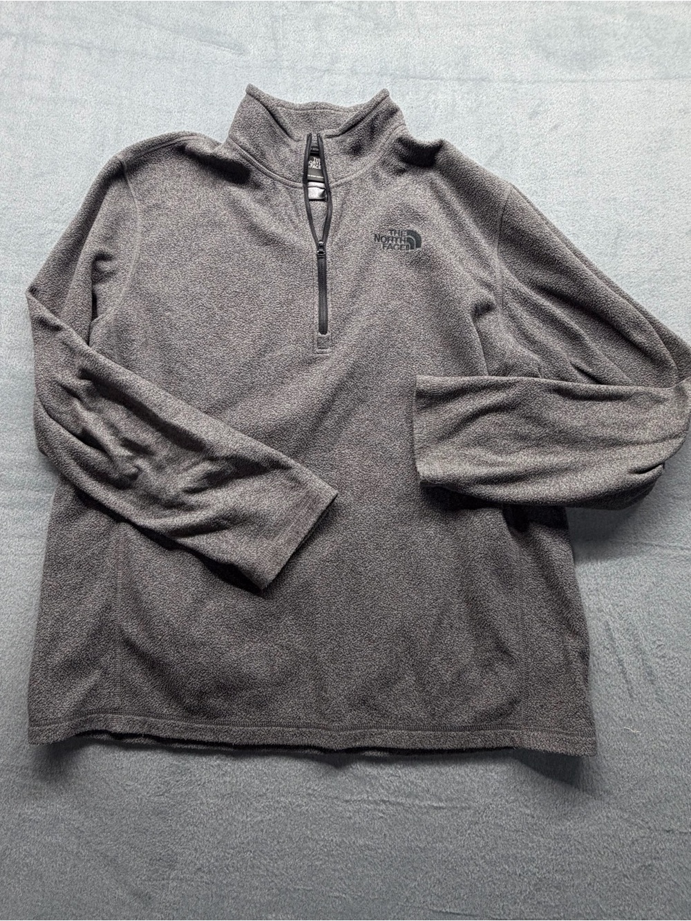 The North Face Men's Gray Quarter-Zip Fleece Pullover Jacket size L
